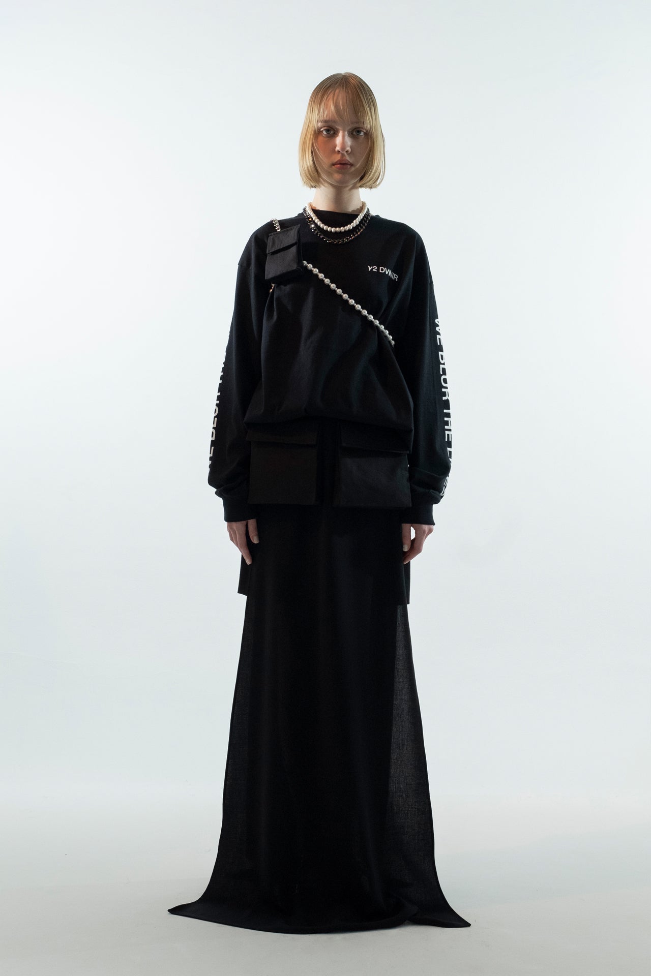 Spctra Print Long T-Shirt Black