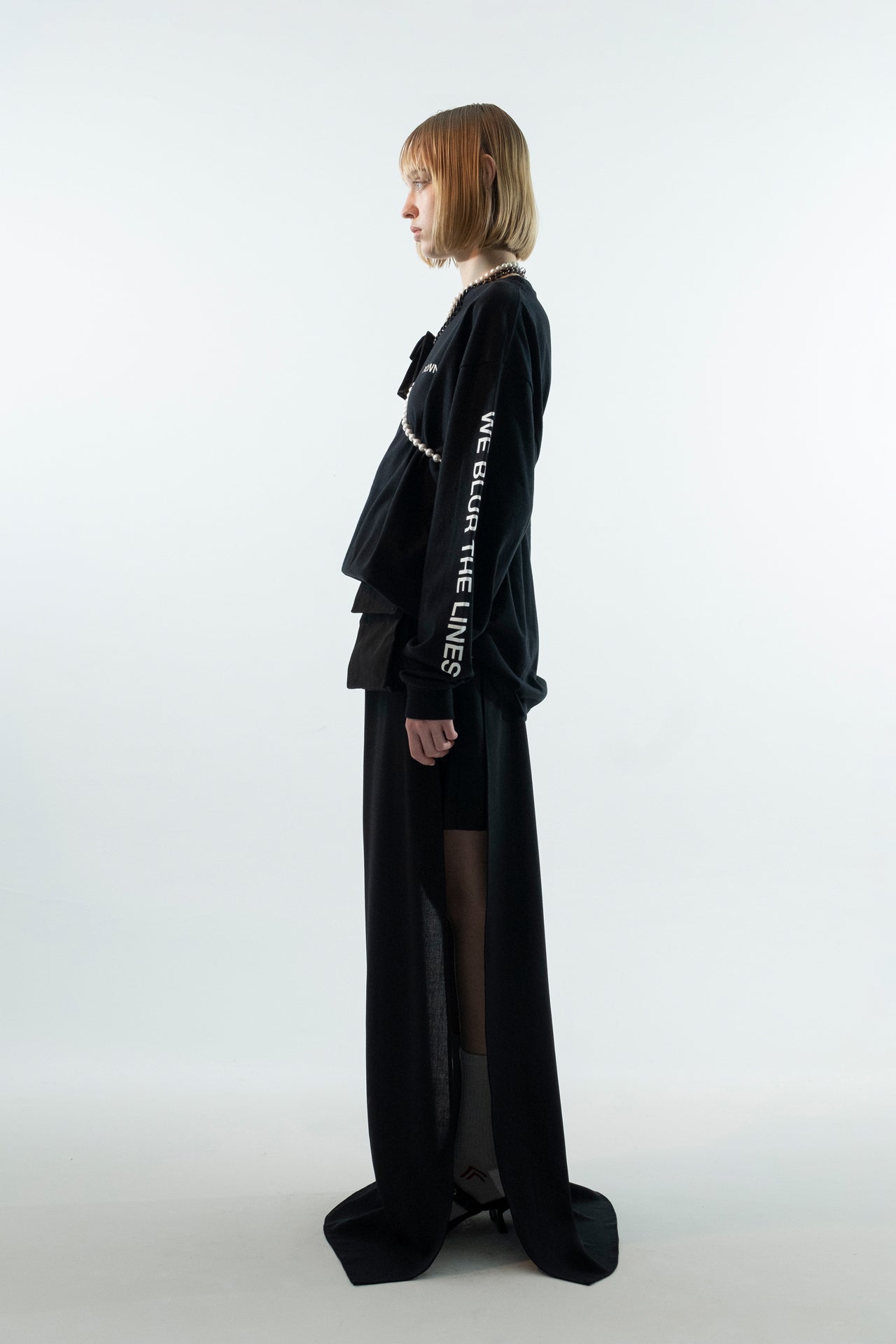 Spctra Print Long T-Shirt Black