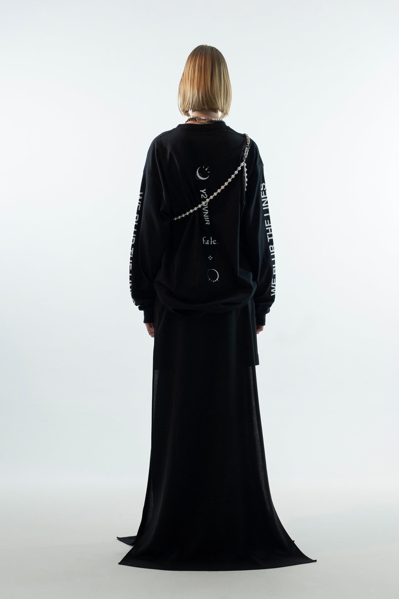 Spctra Print Long T-Shirt Black