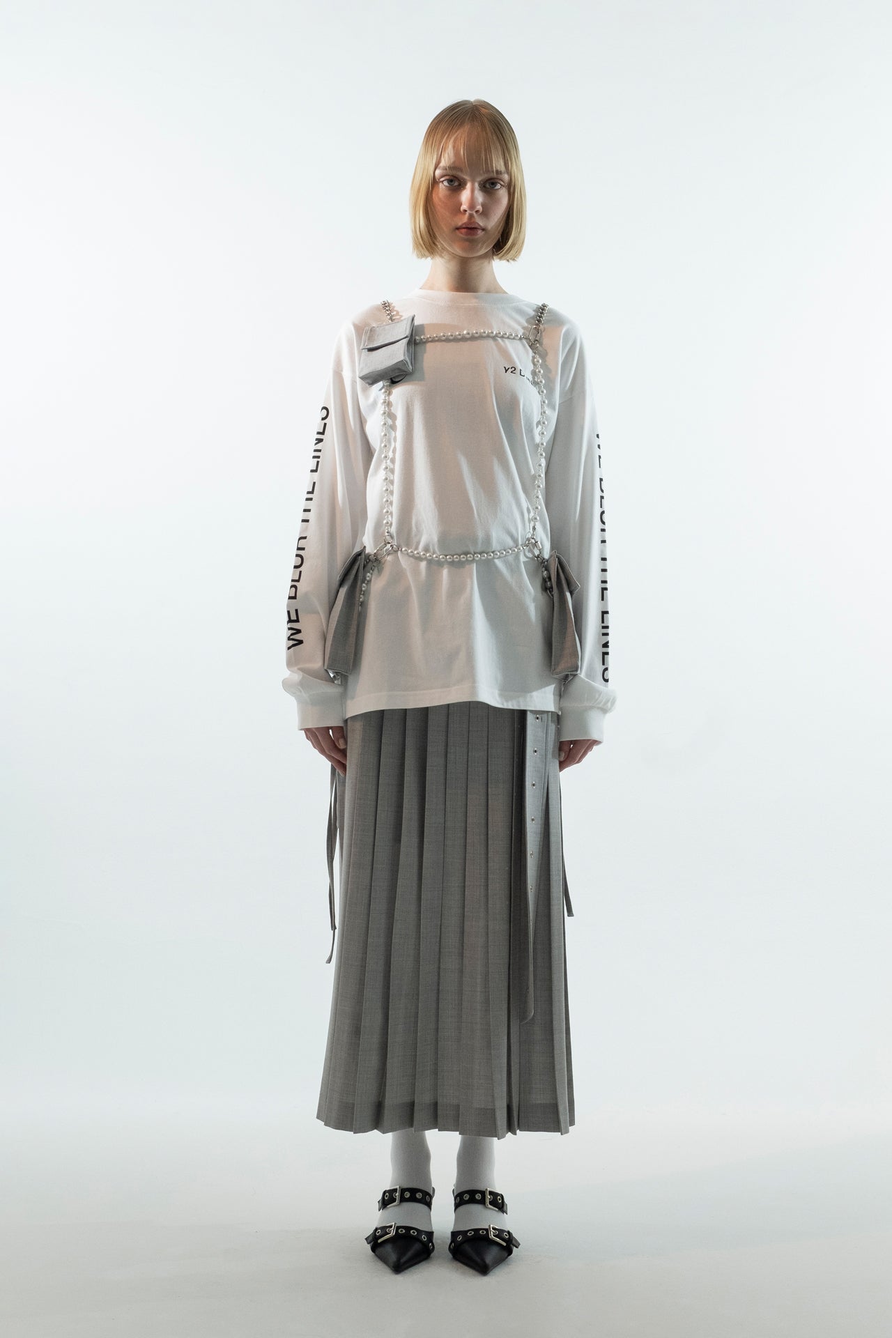 Spctra Print Long T-Shirt White