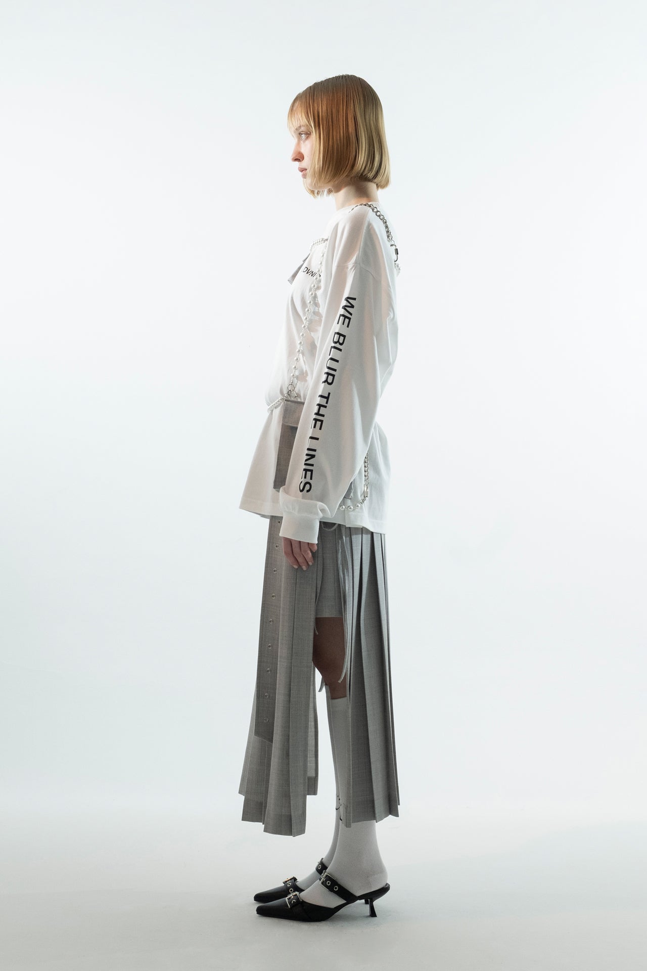 Spctra Print Long T-Shirt White