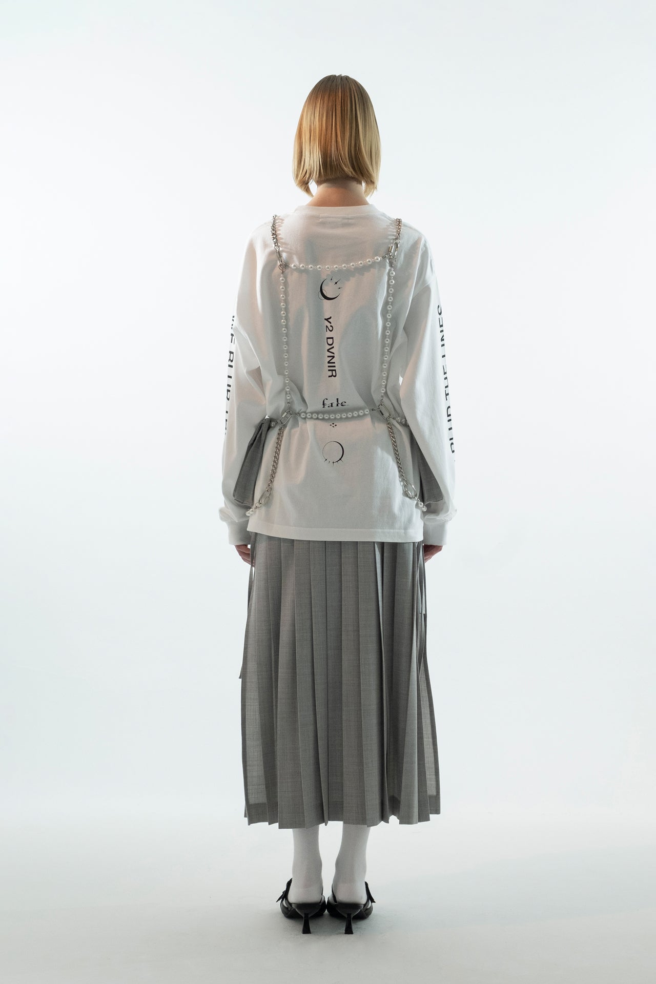 Spctra Print Long T-Shirt White