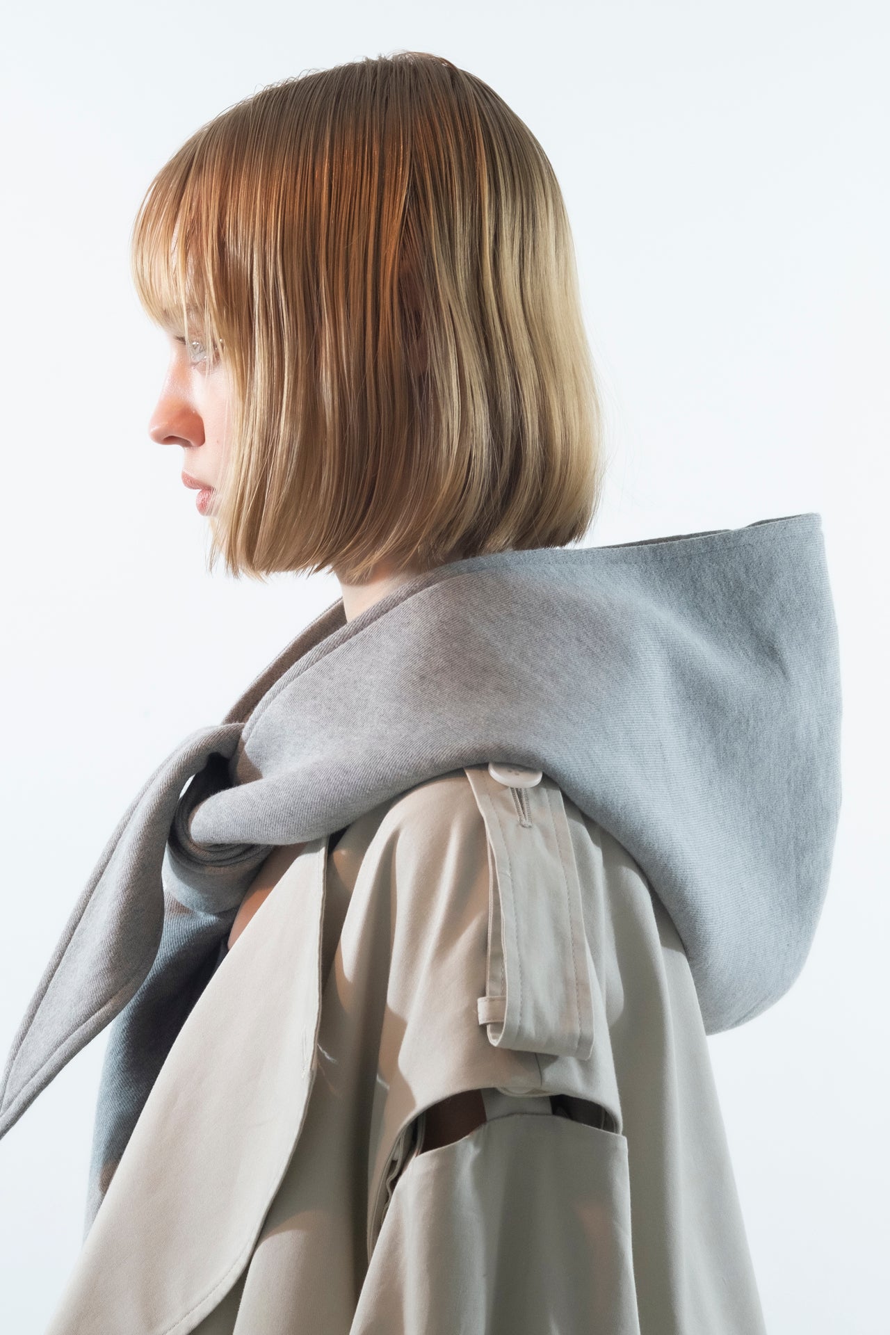 Module_Sweat Hooded Scarf Glay