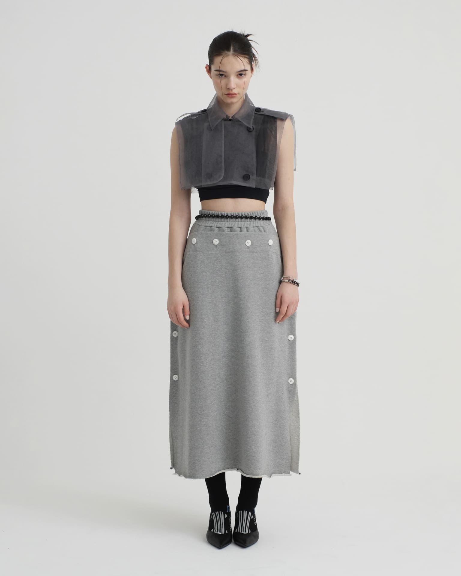 Layer_Sweat Skirt Long Gray