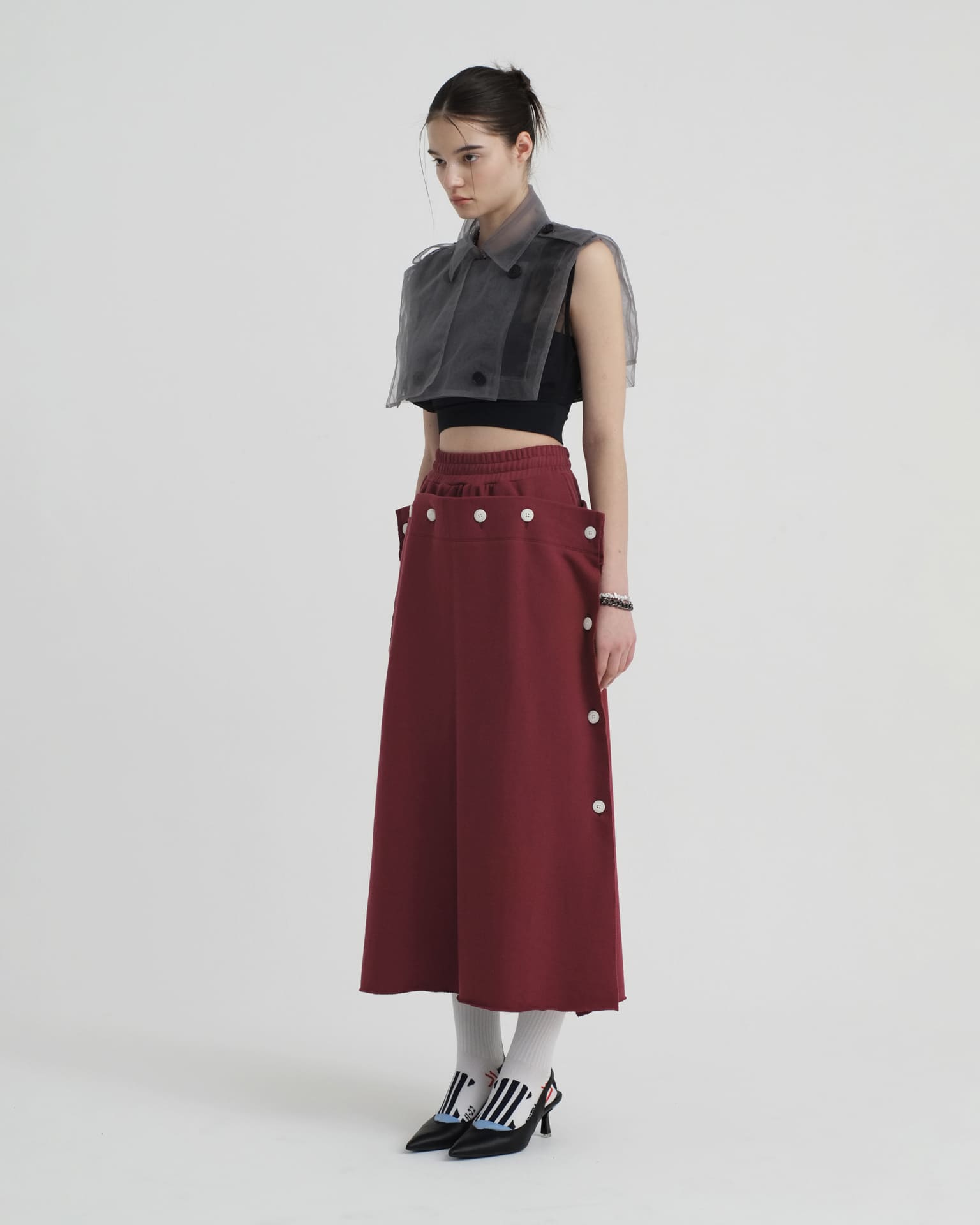 Layer_Sweat Skirt Long Red