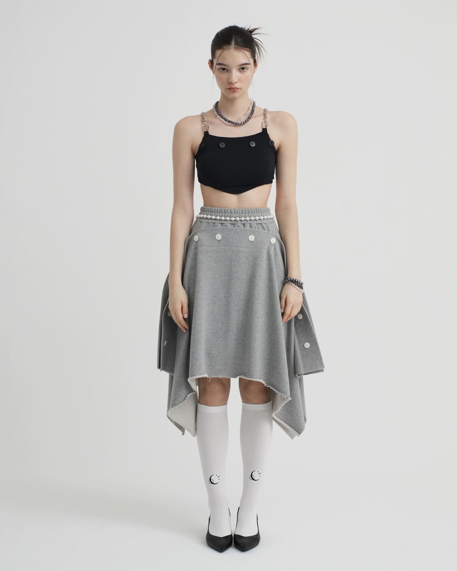 Layer_Sweat Skirt Wide Gray