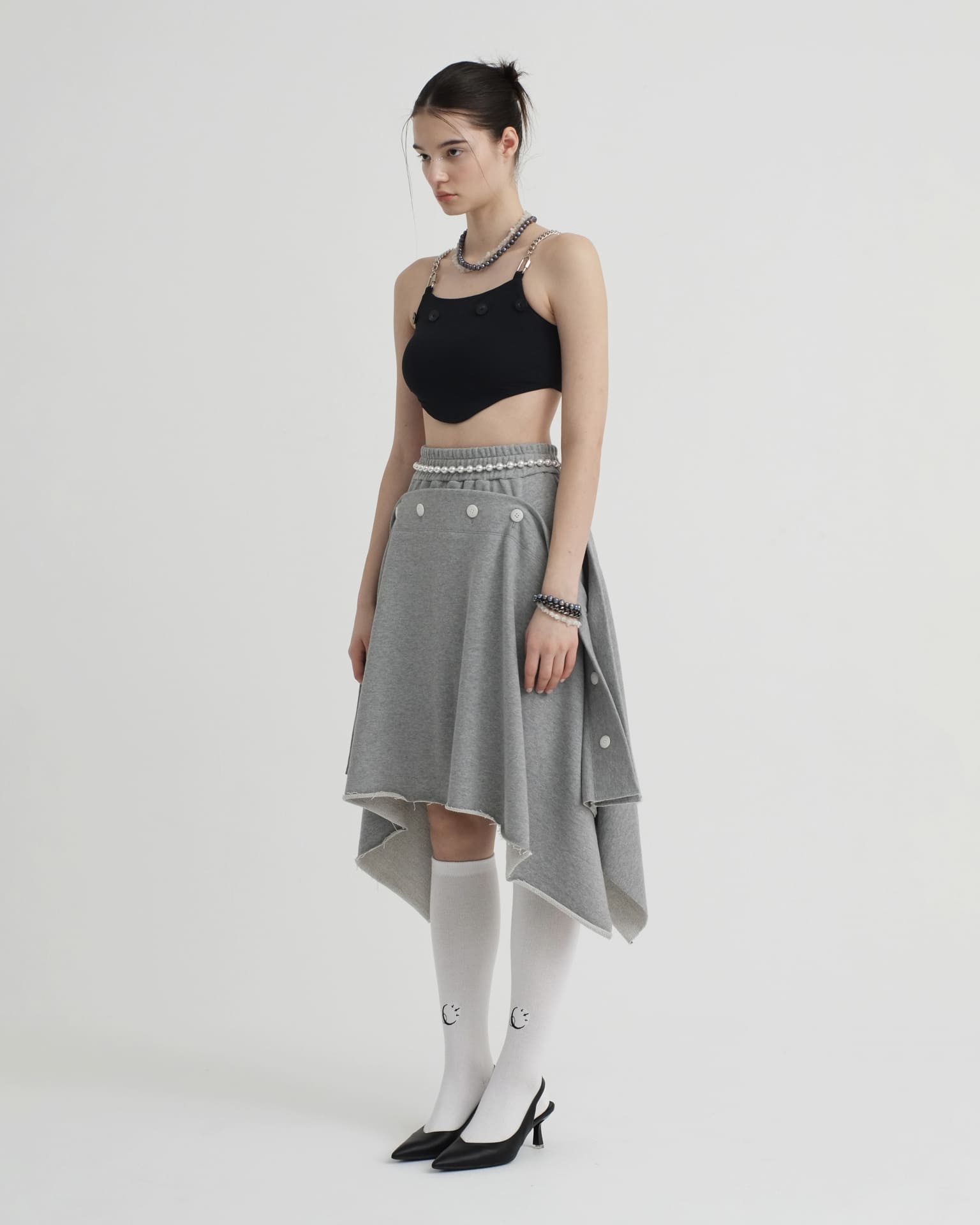 Layer_Sweat Skirt Wide Gray